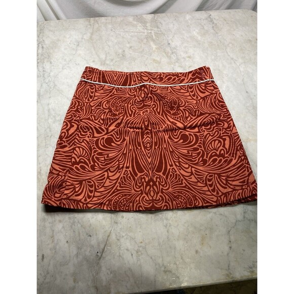 Patagonia Button Out Boardie Wrap Skirt Orange Red Snap Button  Womens 10 - Picture 1 of 7